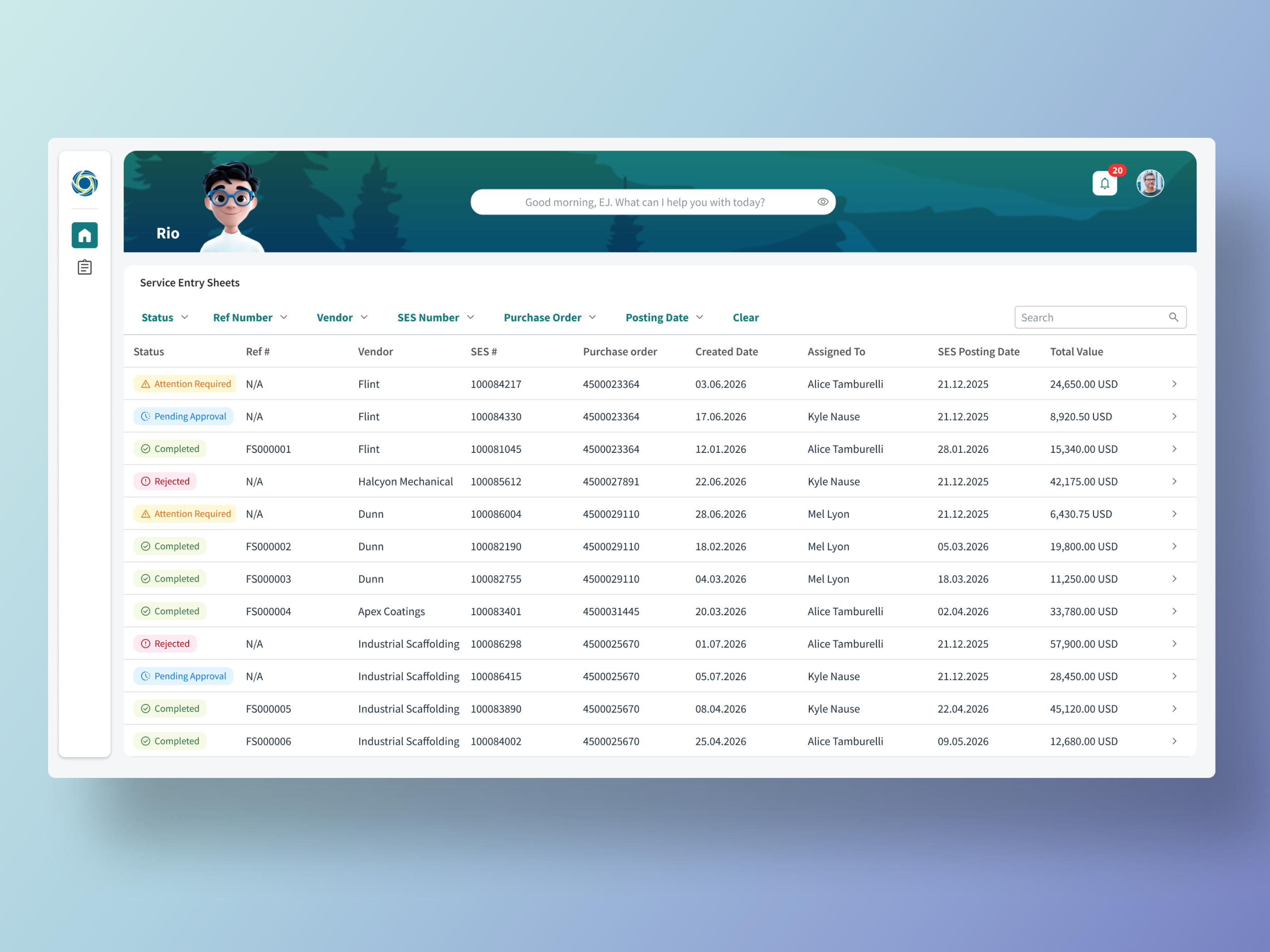 Rio field-ticket extraction interface